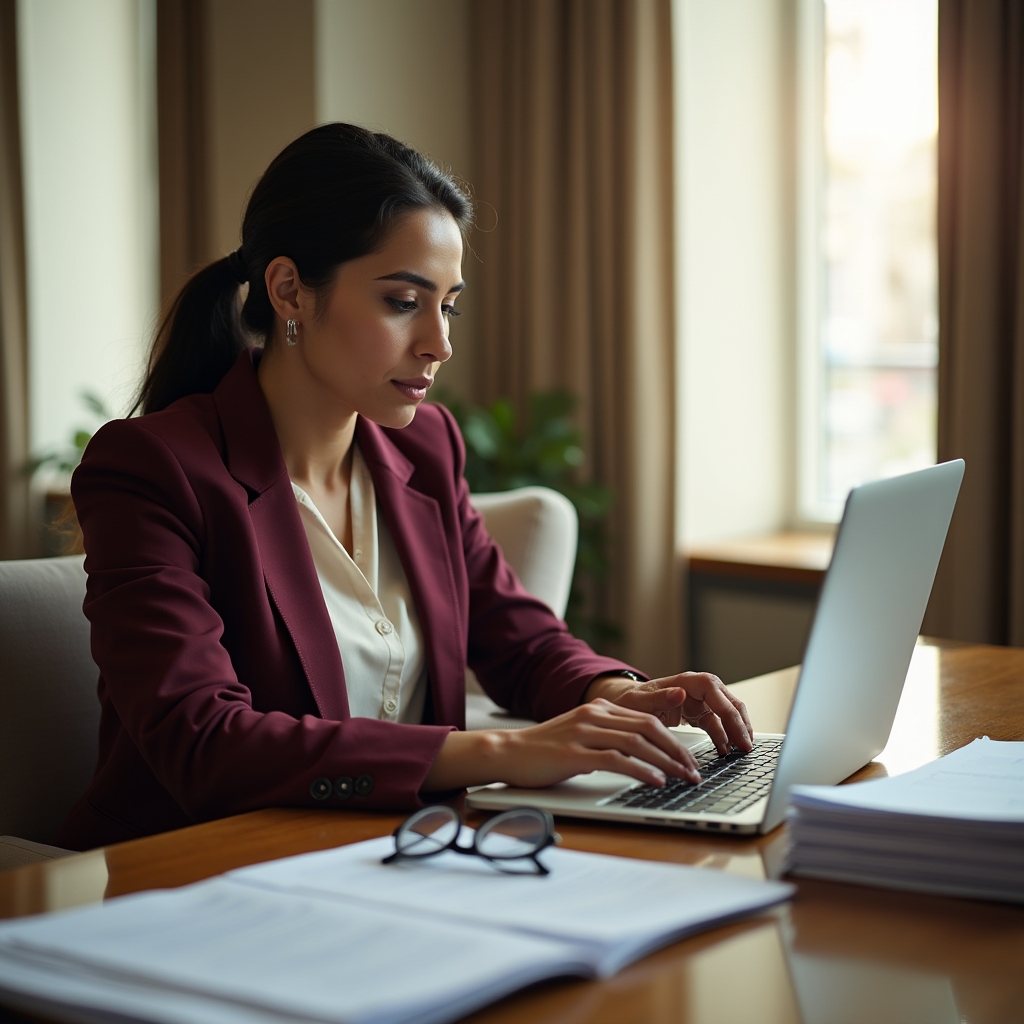 Consulente che lavora su documentazione strategica in ufficio moderno